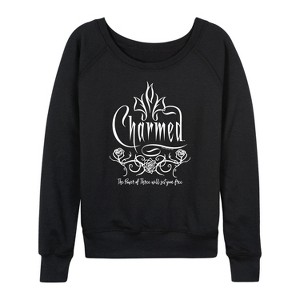 Women's - Charmed - The Power of Three Will Set You Free Lightweight French Terry Wide Neck Long Sleeve Shirt - 1 of 4