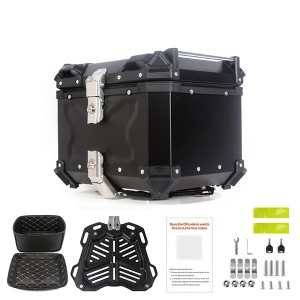 45L Motorbike Tail Box, Waterproof Aluminum Alloy Motorcycle Trunk