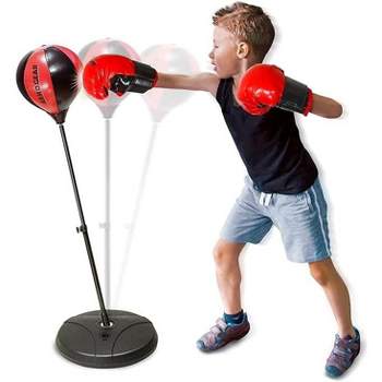 ArmoGear Punching Bag for Kids with Stand, Red