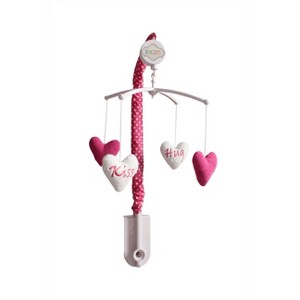 Bacati - Love Black/Fuschia Musical Mobile - 1 of 4