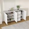 63 Inch Sideboard Buffet Cabinet With Rack Shelf, Coffee Bar Storage With Metal Legs, Divided Display Storage Sideboard With 3 Drawers - 4 of 4