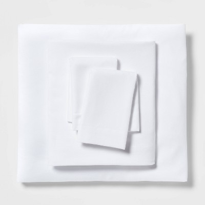 King Garment Washed Microfiber Solid Sheet Set True White - Room Essentials™