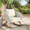 Christopher Knight Home Hattie Patio Contemporary Rattan and Acacia Wood Rocking Chair with Cushion - 2 of 4