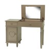 Poundex Wooden Makeup Vanity Set Desk, Mirror and Stool - 2 of 4
