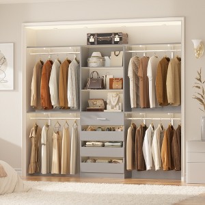 Besiost 8FT Closet Organizer System with 4 Wooden Drawers & Hanging Rods - 1 of 3