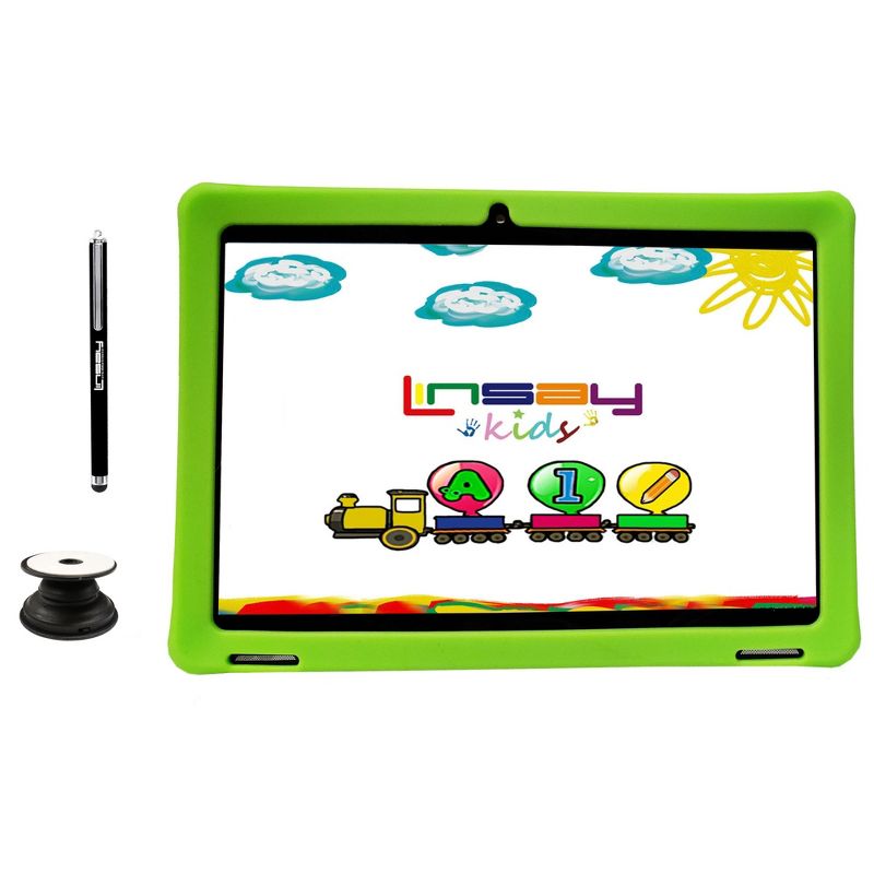 LINSAY 10.1" Kids 2GB RAM 64GB Storage New Android 13 with Kids Defender Case, 1 of 2
