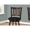 Monarch Specialties Bar Stool Set Of 2 Swivel Counter Height Kitchen Wood Pu Leather Look Brown Black Transitional - 4 of 4