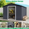 TROPOW 8x15 FT Outdoor Storage Shed, Metal Garden Shed with Lockable Door, and Sloped Roof, Utility Metal Tool Storage Sheds for Backyard, Gray - 2 of 4