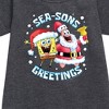 - SpongeBob SquarePants - Seasons Greetings Graphic Short Sleeve Fleece Dress - 2 of 4