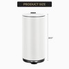 8 Gallon Stainless Steel Round Trash Can with Soft-Close Lid, Step Waste Bin with Removable Inner Bucket for Home Office Bathroom Bedroom, White - 2 of 4