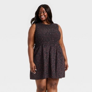 Women's Smocked Mini A-Line Dress - Universal Thread™ - 1 of 3