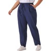 Agnes Orinda Women's Plus Size Casual Drawstring Elastic Straight Tie Leg Side Pockets Lounge Pants - 2 of 4