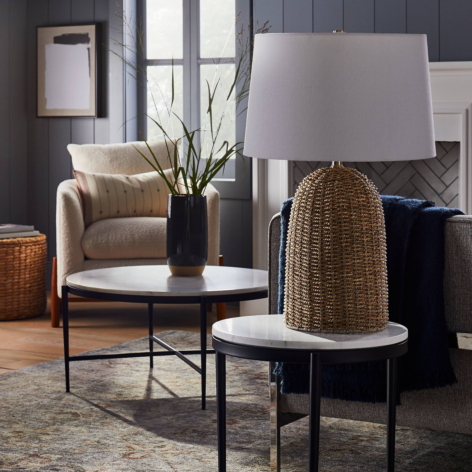 Large Seagrass Table Lamp (Includes LED Light Bulb) Natural - Threshold™ designed with Studio McGee