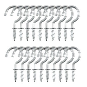 Unique Bargains Home Office Hanging Plants Ceiling Metal Screw-in Hanger Cup Hooks 20 Pcs - 1 of 3