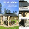 Aoodor 12 x 10 ft. Aluminum Frame Hardtop Roof Gazebo, Outdoor Patio 2-Tier Metal Roof Gazebo- Black - 2 of 4