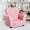Qaba Kids Sofa Toddler Tufted Upholstered Sofa Chair Princess Couch Furniture with Diamond Decoration for Preschool Child, Pink - 2 of 4