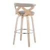 Set of 2 Gardenia Barstools White Wash/Light Gray PU: LumiSource, Fixed-Height, Swivel, Contemporary Design - image 4 of 4