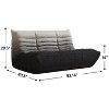 SYFERLORY Armless 2-Seat Togo Two Seater Large Bean Bag Sofa，White and Black - 2 of 4