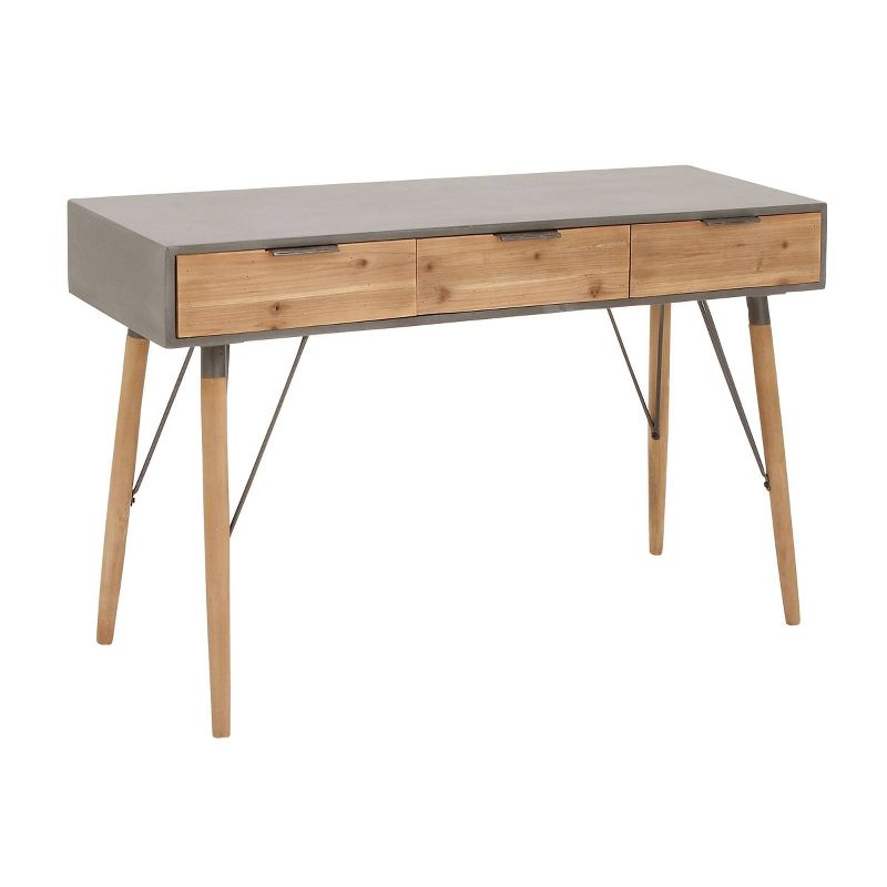 Modern Console Table with Drawers Brown - Olivia &#38; May, 4 of 7