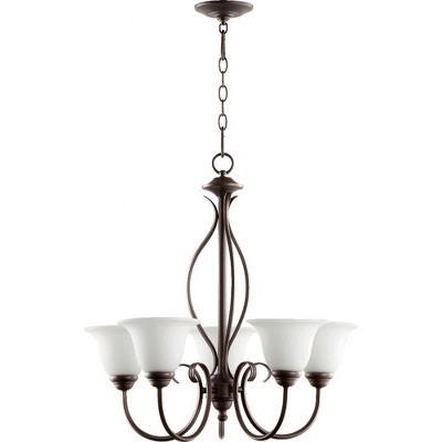 Quorum Lighting Spencer 5-Light Chandelier, Oiled Bronze, 24.5 Width, 25 Height