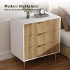 Modern 3 Drawer Dresser for Bedroom with Gold Handle and Large Drawer, Wood Double Chest of Drawers and Storage Organizer for Home - 3 of 4