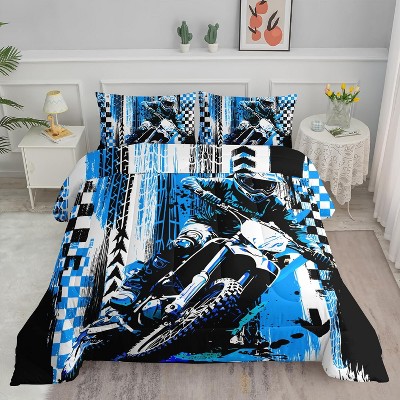 Acoinel 3 Pcs Motorcycle Lightwight Ultra Soft Comforter Set with 2 Pillowcases