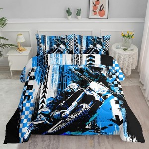 Acoinel 3 Pcs Motorcycle Lightwight Ultra Soft Comforter Set with 2 Pillowcases - 1 of 4