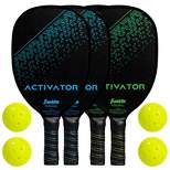 Franklin Sports 4 Player Wooden Pickleball Paddle and Ball Set