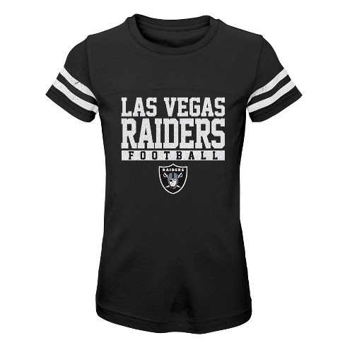 NFL Las Vegas Raiders Girls' Long Sleeve Fashion T-Shirt - Xs