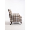 CIPACHO Upholstered Accent Chair, Vintage Armchair with Blue and White Striped Linen Fabric and Nailhead Trim for Living Room - 4 of 4