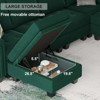 Belffin Modular Velvet Tufted Small Ottoman - 2 of 4