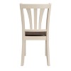Set of 2 Dining Chairs Cream - CorLiving: Solid Wood, Curved Slat Back, Rubberwood Legs, Armless - 2 of 4