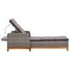 vidaXL Sun Lounger Poly Rattan and Solid Acacia Wood Gray - 4 of 4