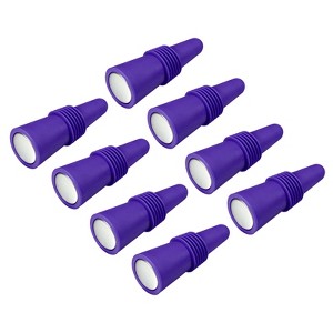 Unique Bargains Silicone Unbreakable Reusable Beverage Wine Caps 8 Pcs - 1 of 3