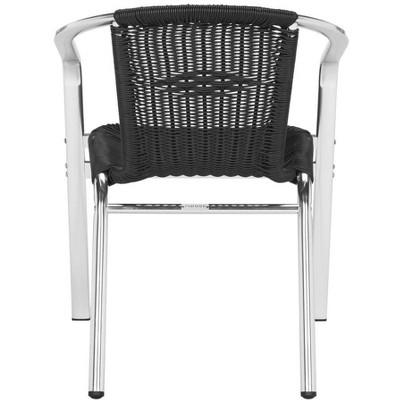 Wrangell Black Wicker and Aluminum Stacking Armchair Set