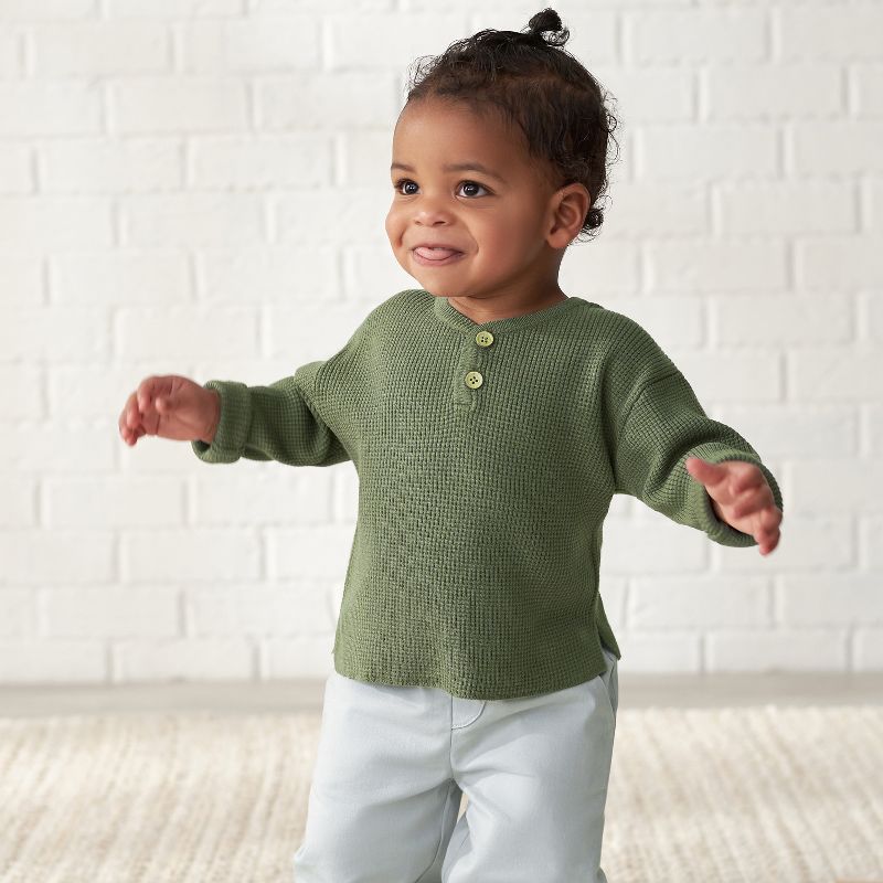 Gerber Infant and Toddler Boys' Henley Sweater, 4 of 9