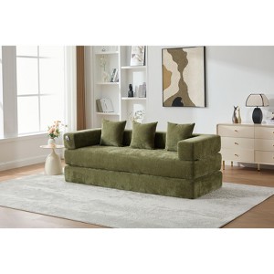 PAGED Folding Sofa Bed with Pillows, Convertible Floor Couch with Removable Cover & Zipper Design for Living Room, Home Office - 1 of 4