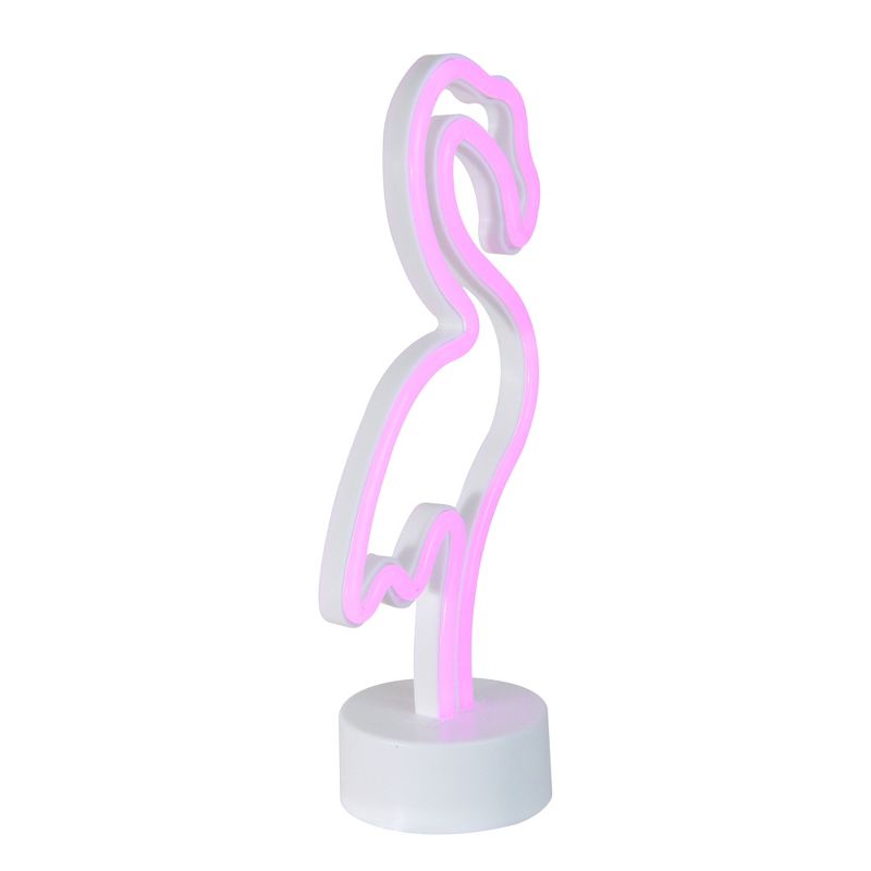 Northlight 11.5" Battery Operated Neon Style LED Flamingo Table Light - Pink, 4 of 7