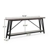Kumasinova 70.78" Wood Console Table,Entryway Table with Open Storage Shelf & Metal Legs,Sofa Table for Entryway,Hallway,Living Room,Gray - 3 of 4