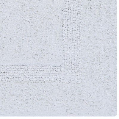 Lux White 100% Cotton Tufted Reversible Bath Rug Set