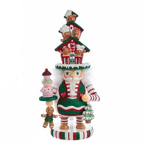 Kurt Adler 15-Inch Hollywood Battery-Operated LED Gingerbread House Hat Nutcracker - 1 of 4