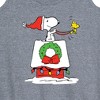 Women's - Peanuts - Snoopy and Woodstock House Sleigh Graphic Racerback Tank - 2 of 4