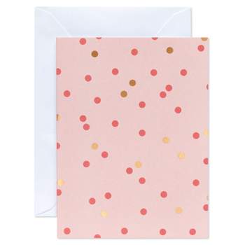 10ct Blank Note Cards Polka Dots Pink
