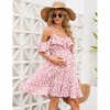 BLUEMING Maternity Cold Shoulder Sundress Flouce Highwaist Midi Dress Floral Summer Dress - 2 of 4