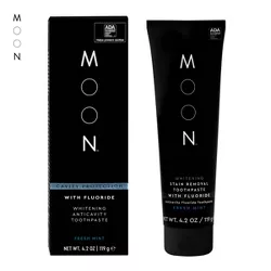 Moon Anti-cavity with Fluoride Whitening Fresh Mint Toothpaste Vegan Paraben + SLS Free Fresh Mint - 4.2oz