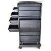PureSana Chromium Professional 4 Drawer Rolling Salon Trolley Cart Station with Nail Polish Rack for Hair & Cosmetology Supplies & Beauty Tools, Black - 3 of 4