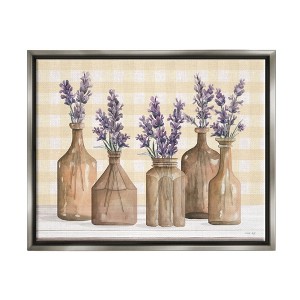 Stupell Industries Country Gingham Lavender Sprigs Framed Canvas - 1 of 3