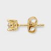 14K Gold Plated Cubic Zirconia Heart and Cross Earring Set 3pc - A New Day™ Gold - 3 of 3