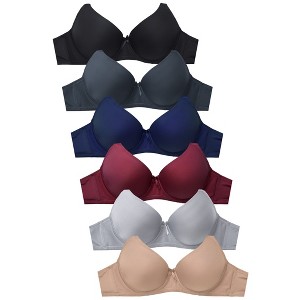 PACK OF 6 SOFRA WOMEN'S FULL CUP SOLID T SHIRT BRA (BR4129P9) - 1 of 3