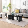 Vynxaria Detachable Rectangle Wood Coffee Table in Black - L Shape for Dining & Garden - 3 of 4